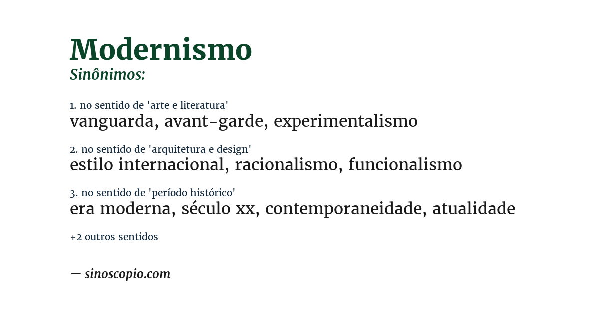 Sinônimo de modernismo
