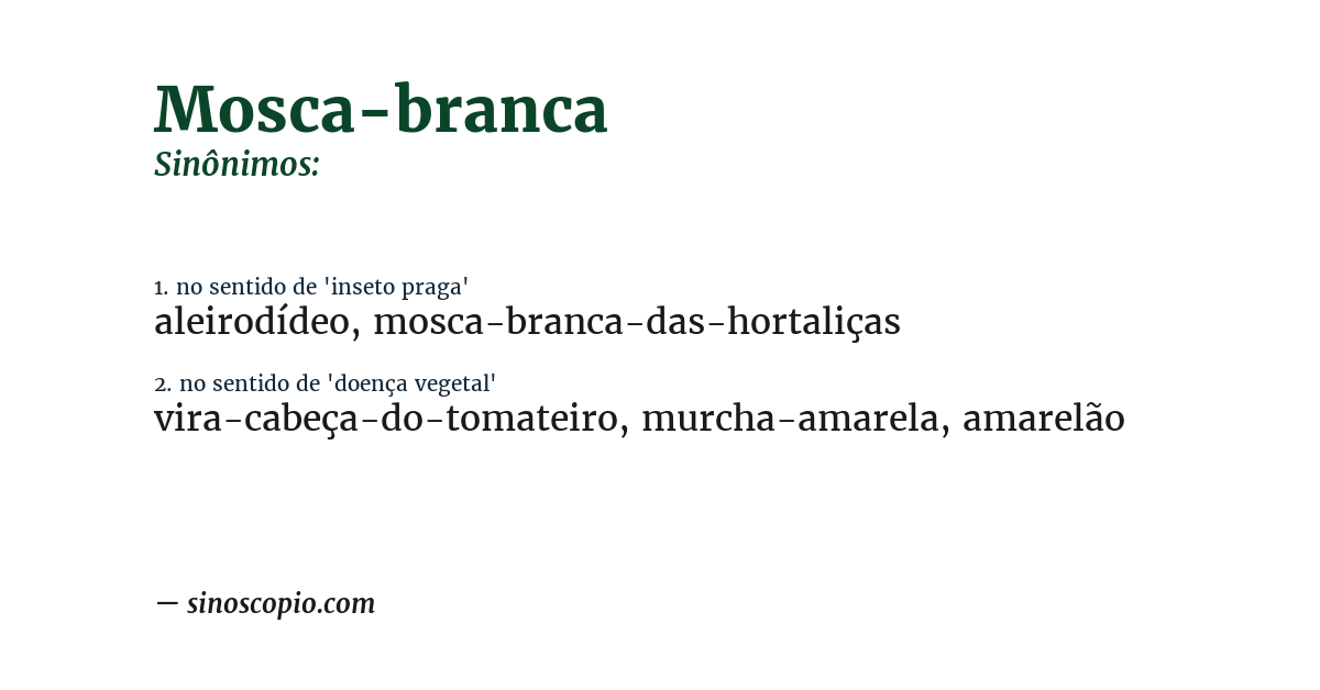 Sinônimo de mosca-branca