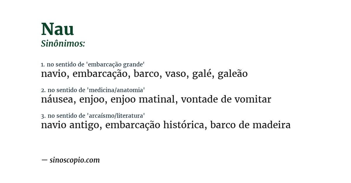 Sinônimo de nau