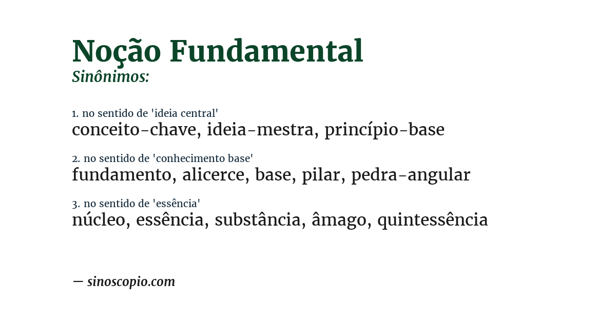 Sinônimo de noção fundamental