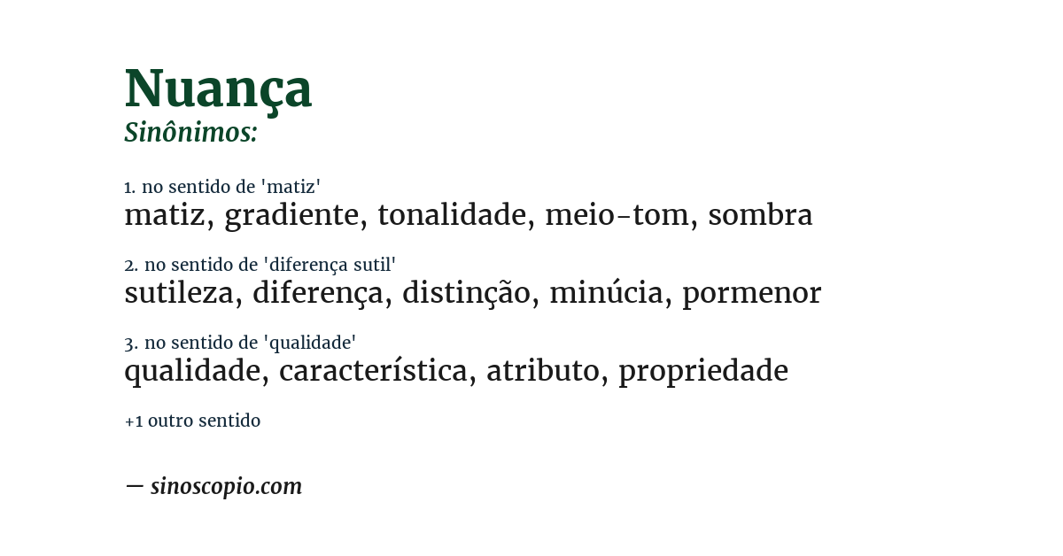 Sinônimo de nuança