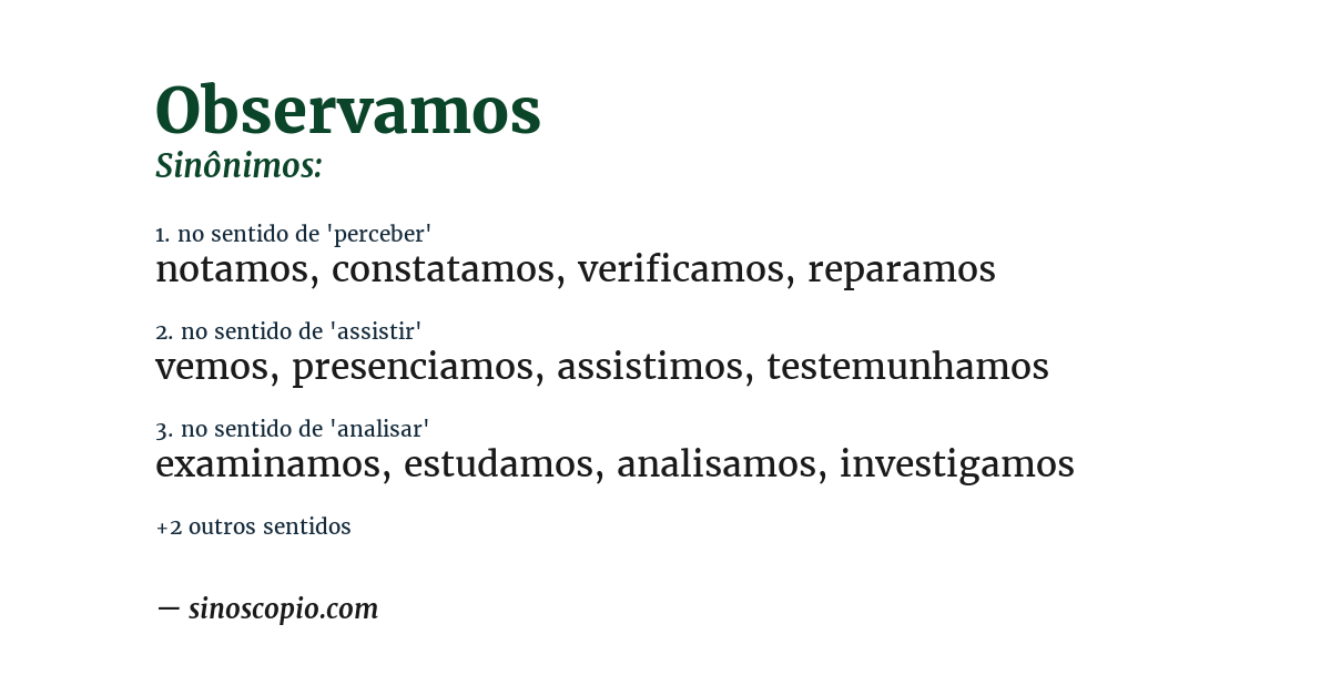 Sinônimo de observamos
