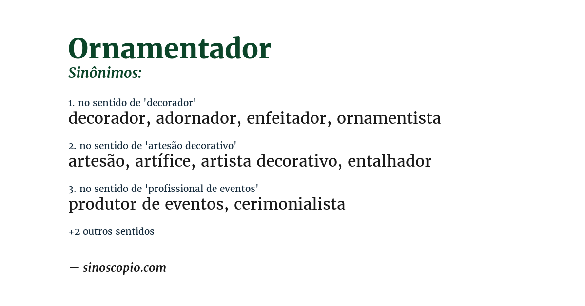 Sinônimo de ornamentador