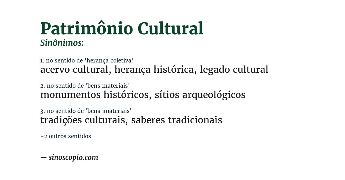 Sinônimo de patrimônio cultural