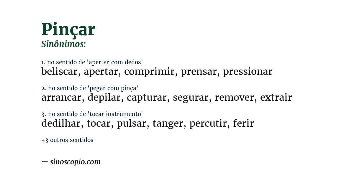 Sinônimo de pinçar