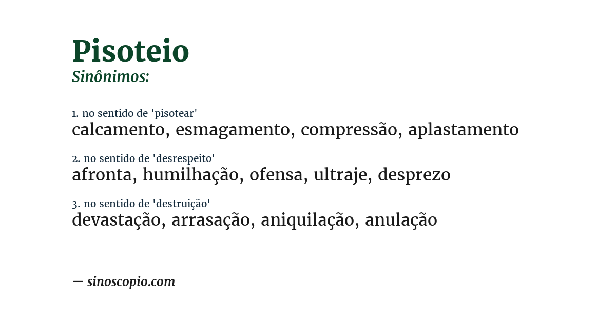 Sinônimo de pisoteio