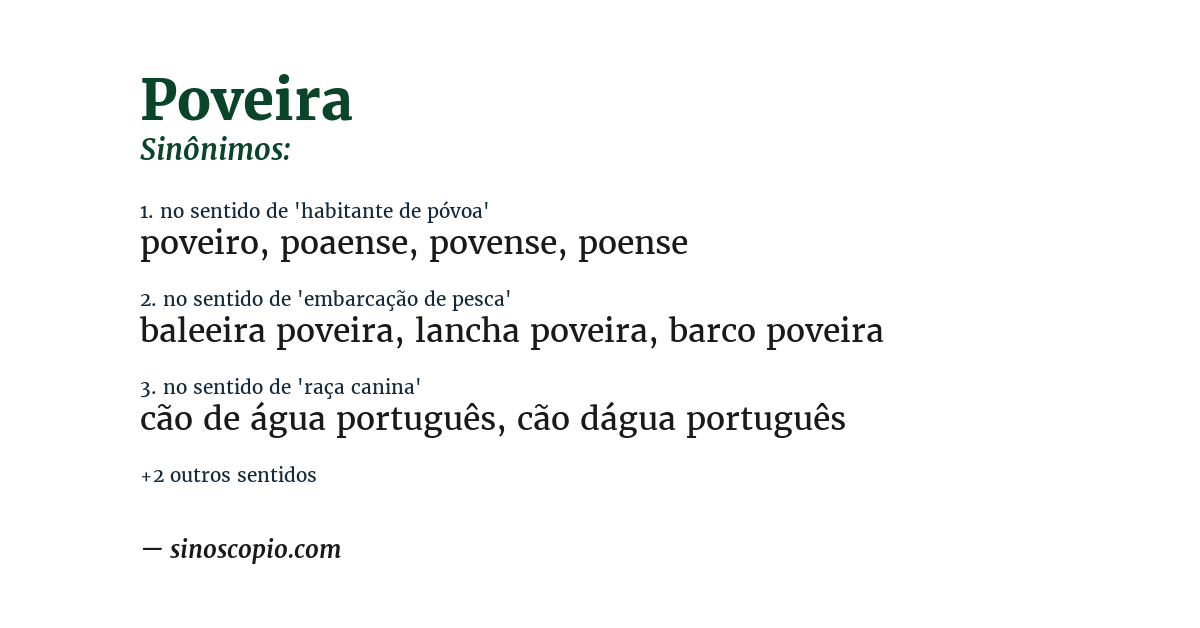 Sinônimo de poveira
