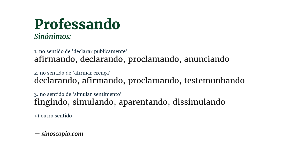 Sinônimo de professando