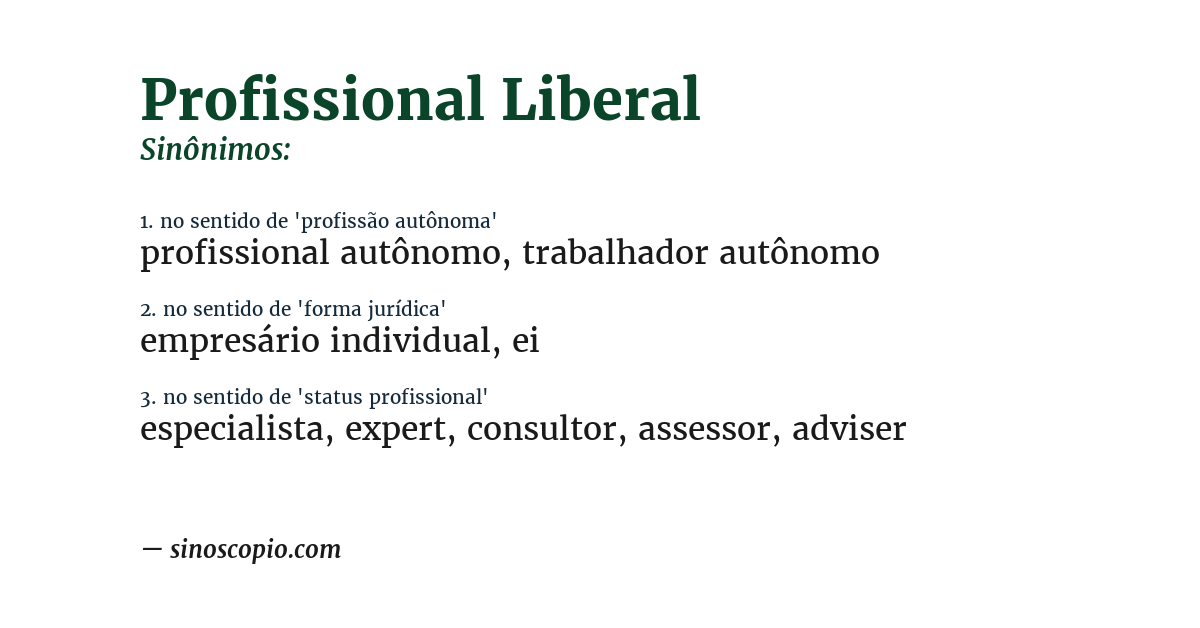 Sinônimo de profissional liberal