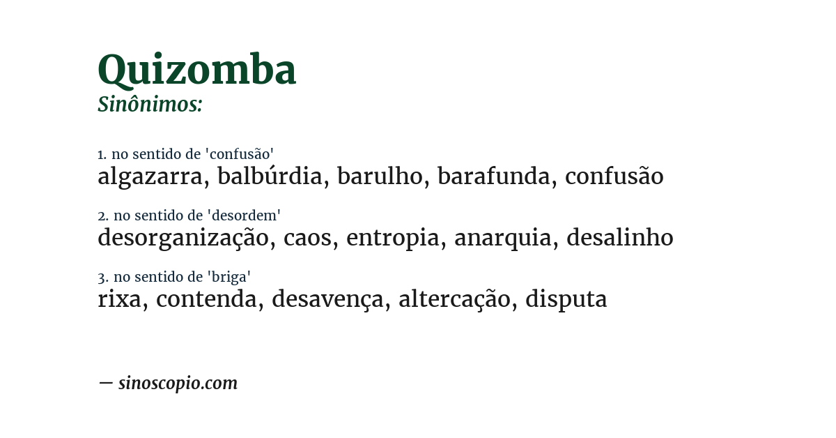 Sinônimo de quizomba
