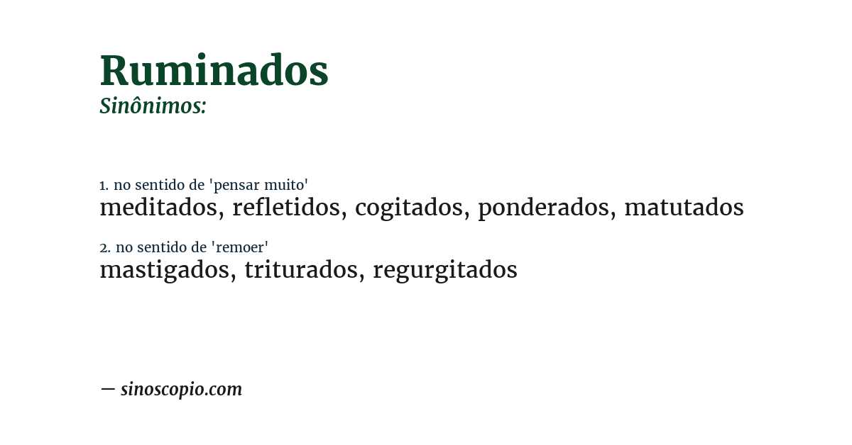 Sinônimo de ruminados