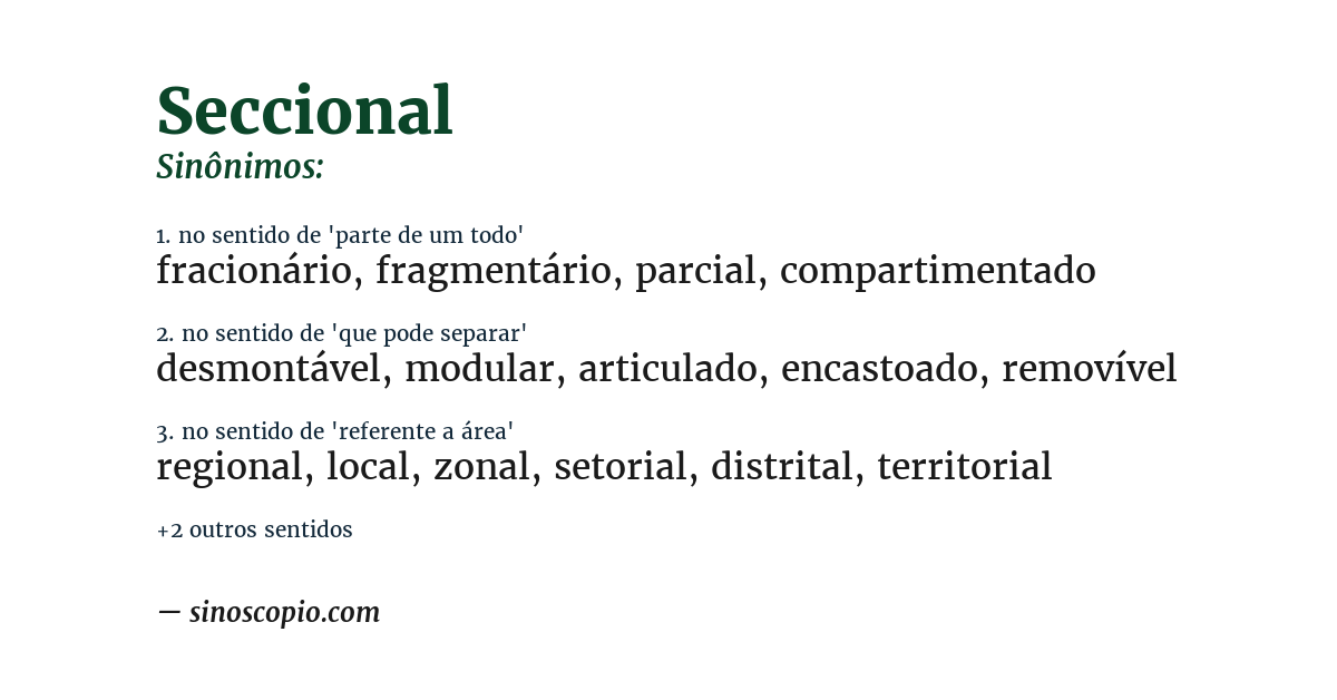 Sinônimo de seccional
