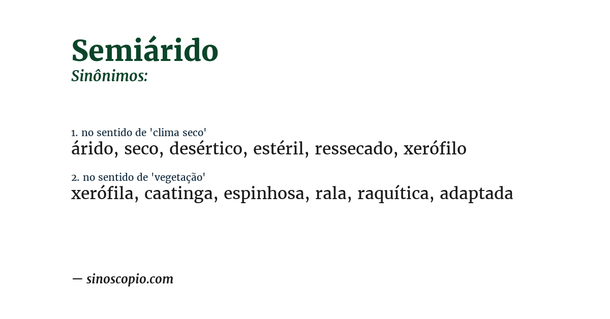 Sinônimo de semiárido