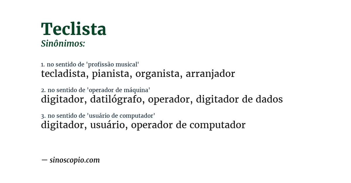 Sinônimo de teclista