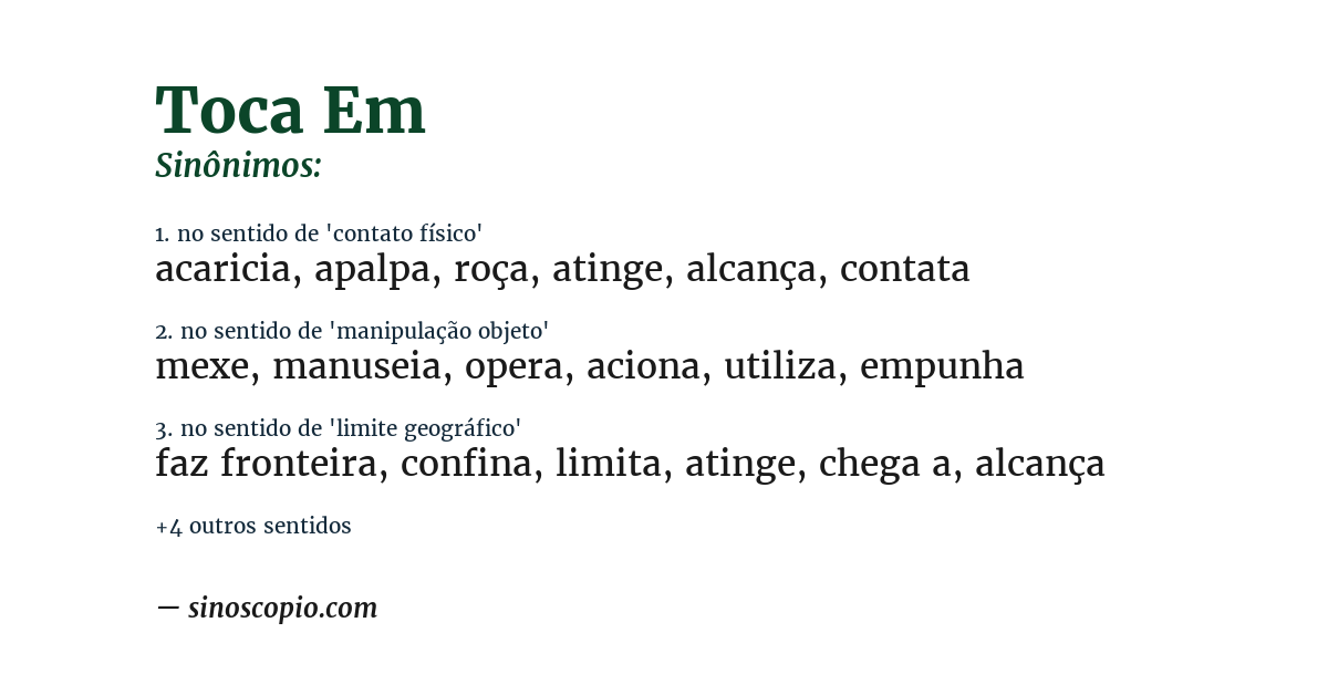 Sinônimo de toca em