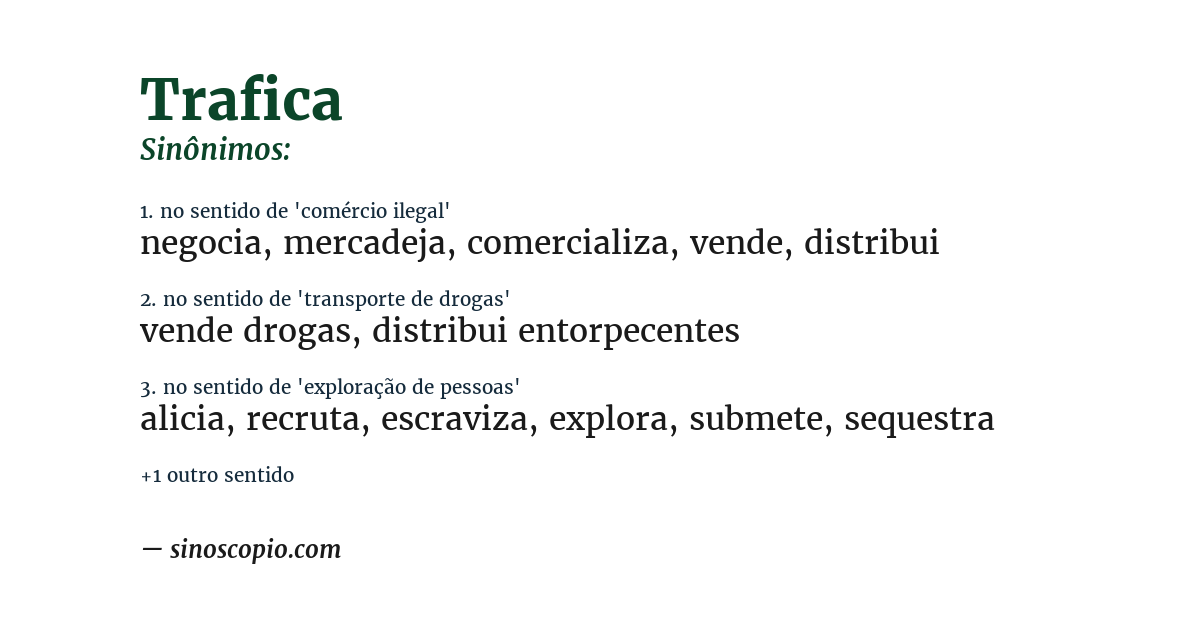 Sinônimo de trafica