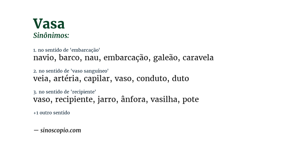 Sinônimo de vasa