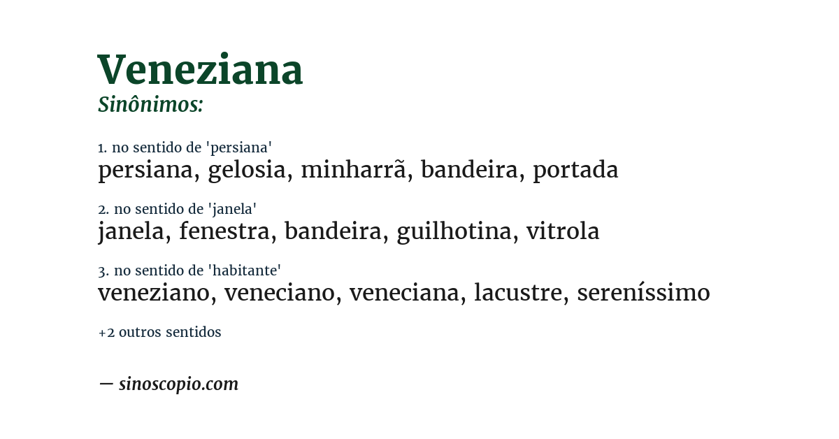 Sinônimo de veneziana