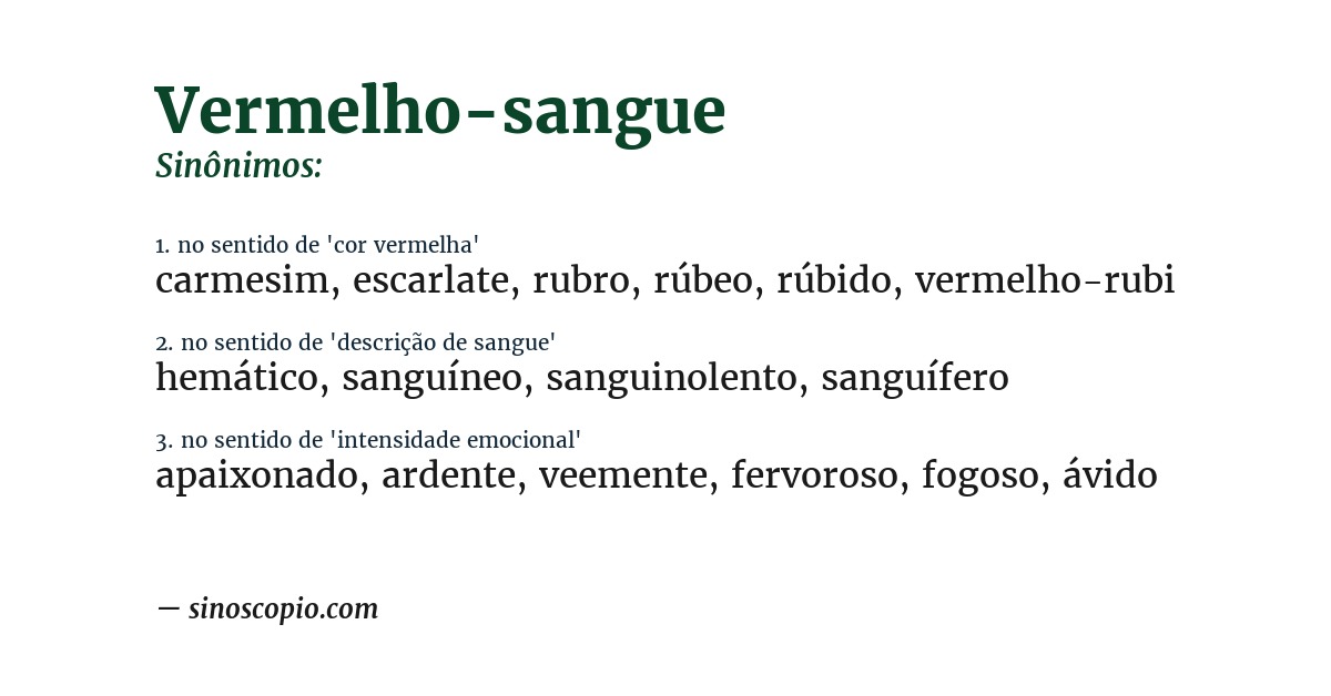Sinônimo de vermelho-sangue