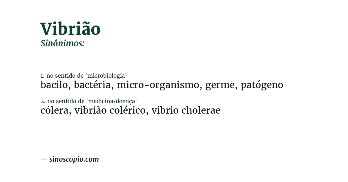 Sinônimo de vibrião