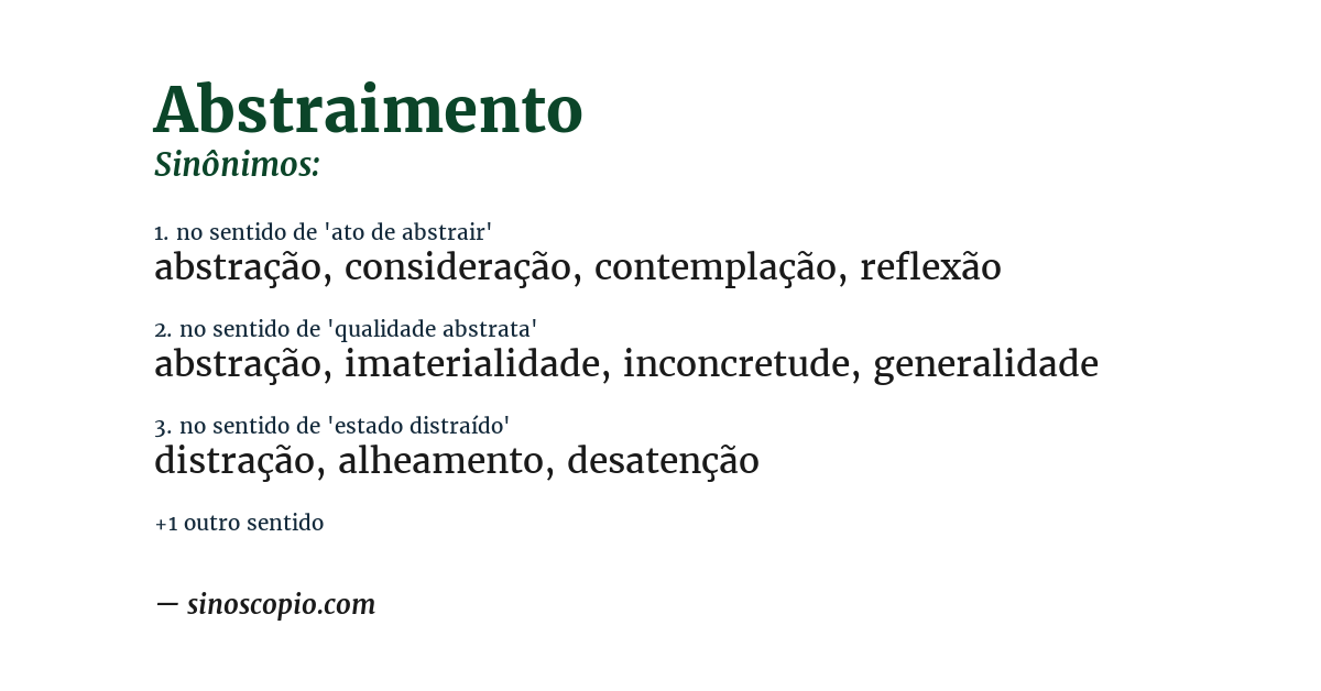 Sinônimo de abstraimento
