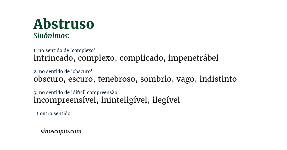 Sinônimo de abstruso