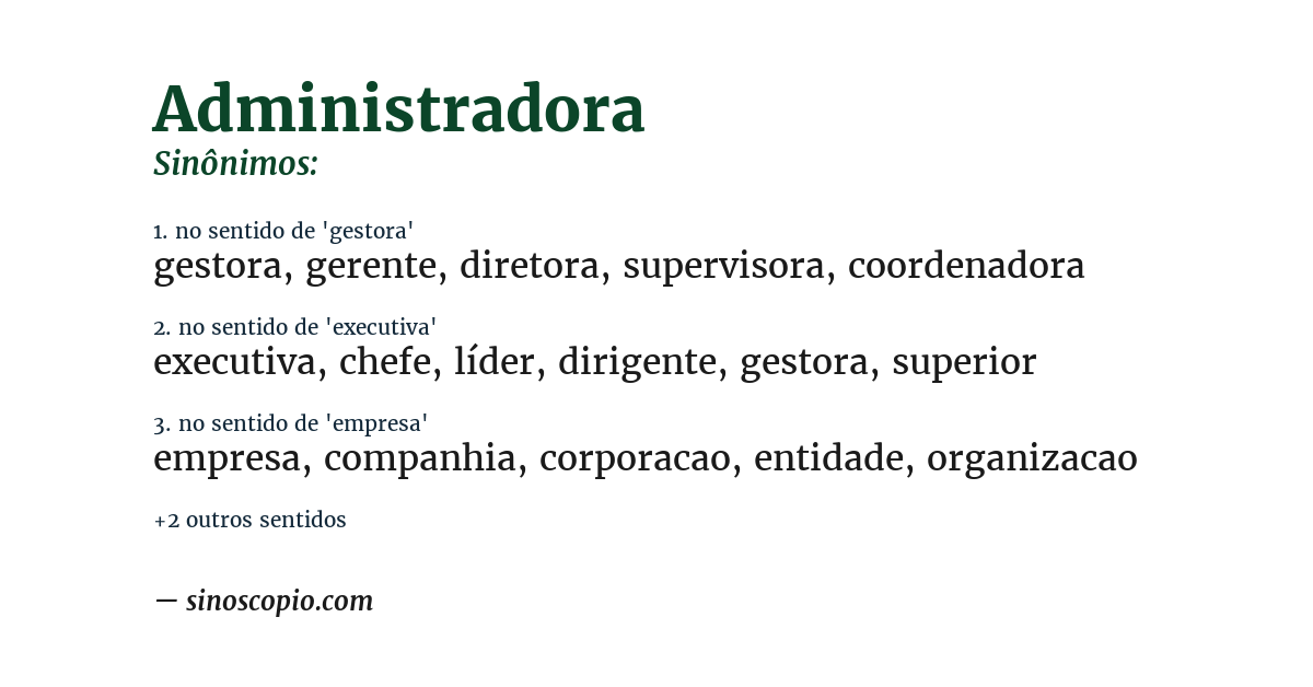 Sinônimo de administradora