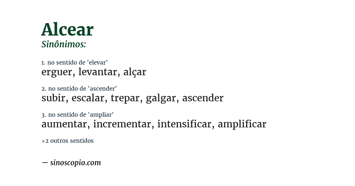 Sinônimo de alcear