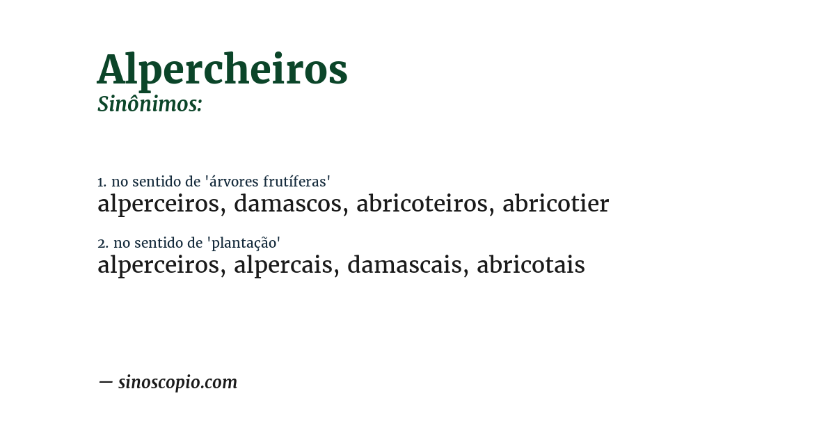 Sinônimo de alpercheiros