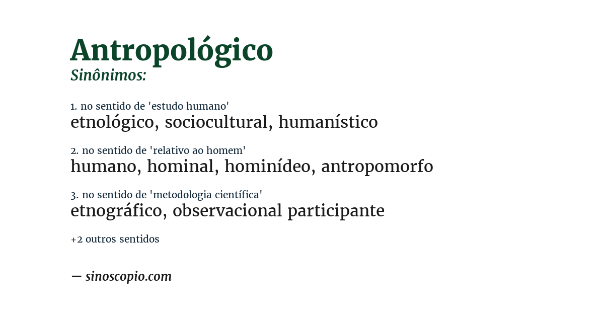 Sinônimo de antropológico
