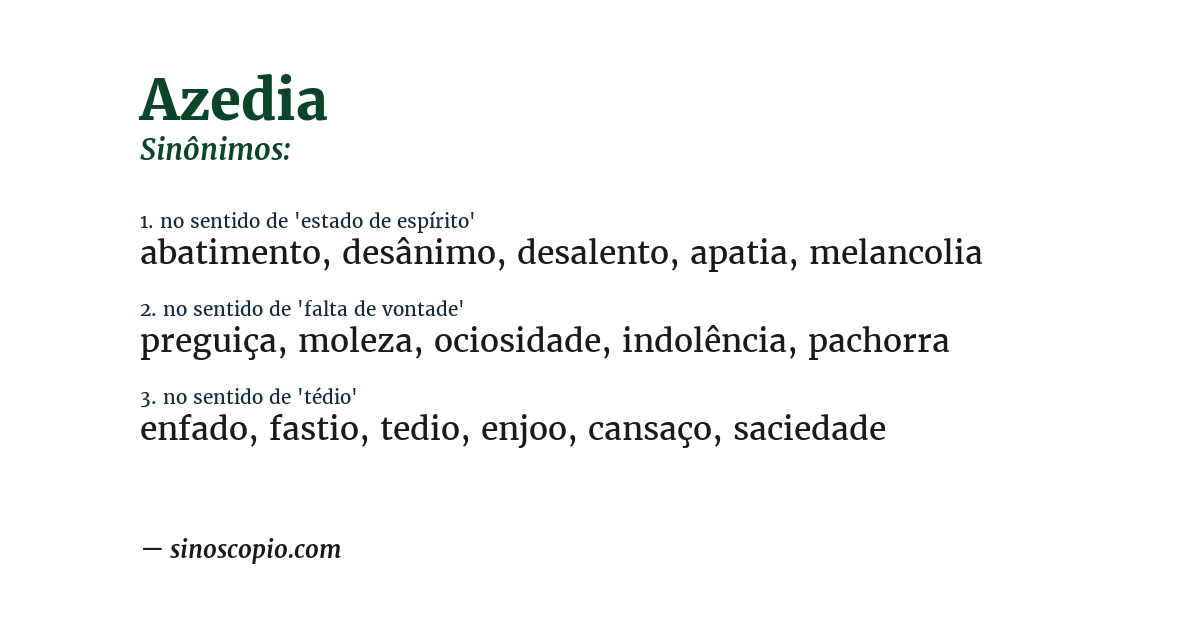 Sinônimo de azedia