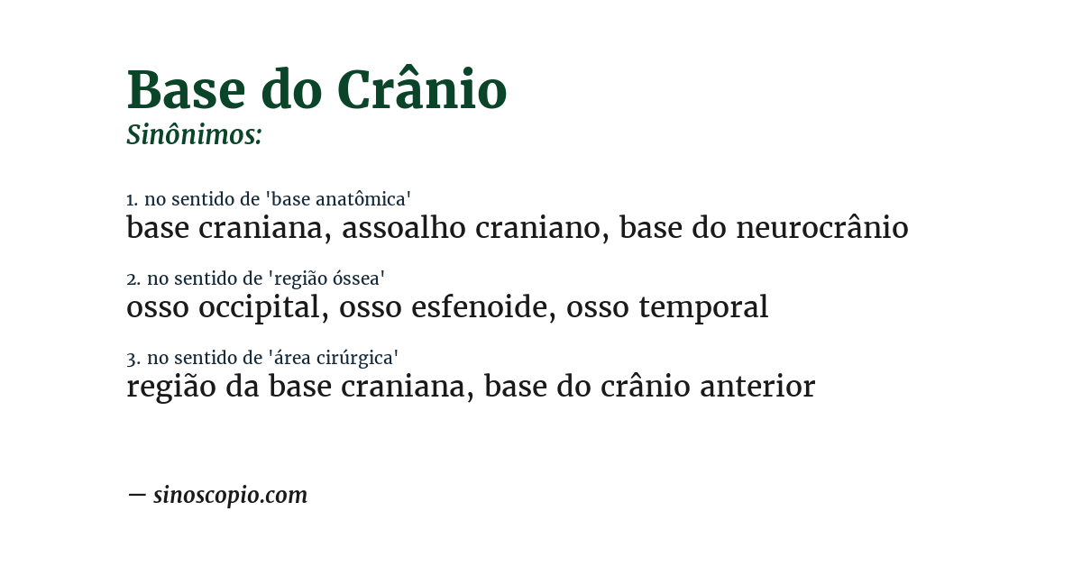 Sinônimo de base do crânio