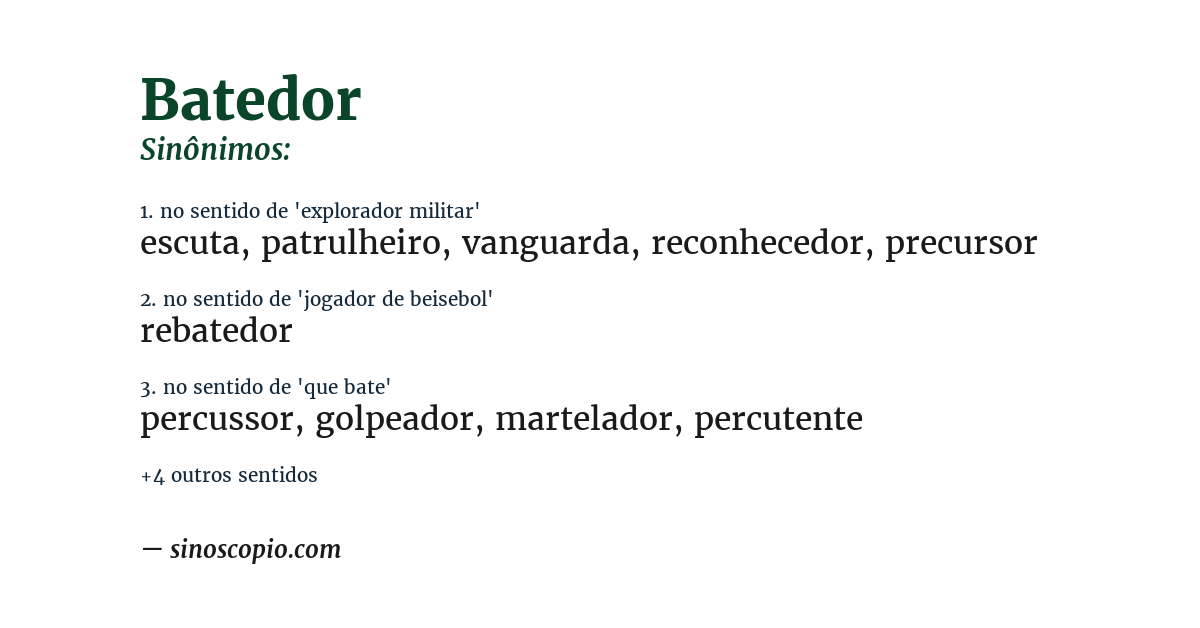 Sinônimo de batedor
