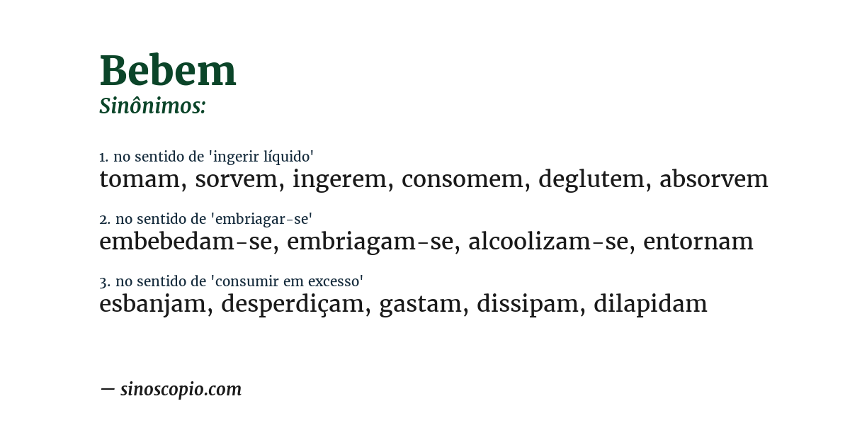 Sinônimo de bebem