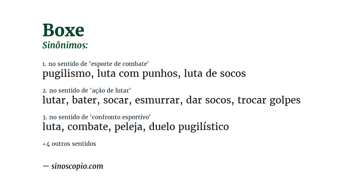 Sinônimo de boxe