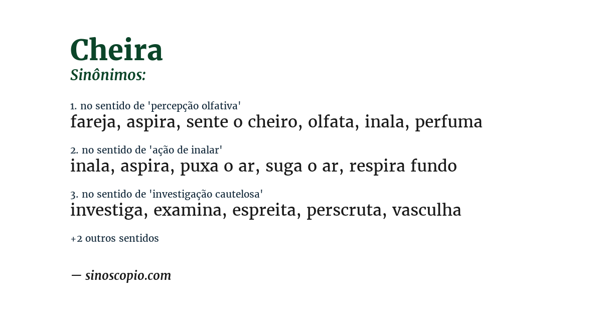 Sinônimo de cheira
