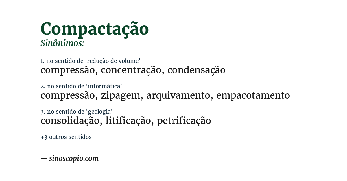 Sinônimo de compactação
