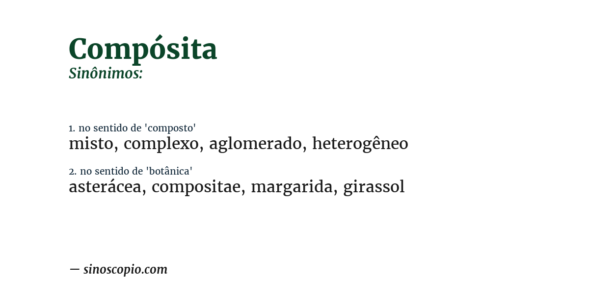 Sinônimo de compósita