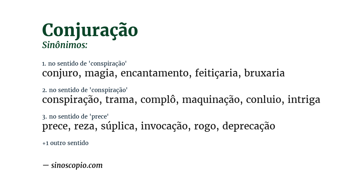 Sinônimo de conjuração