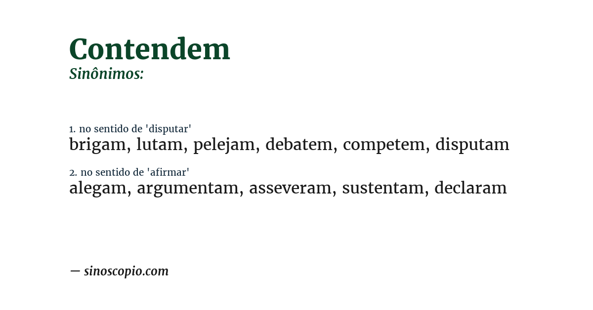 Sinônimo de contendem