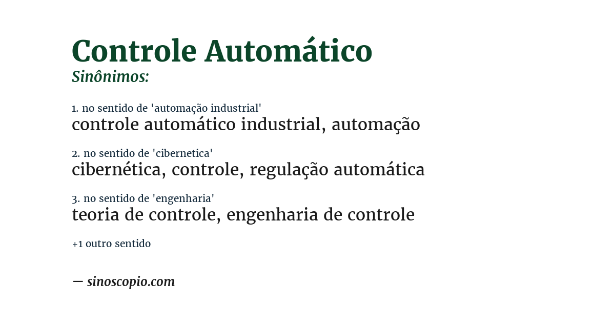 Sinônimo de controle automático