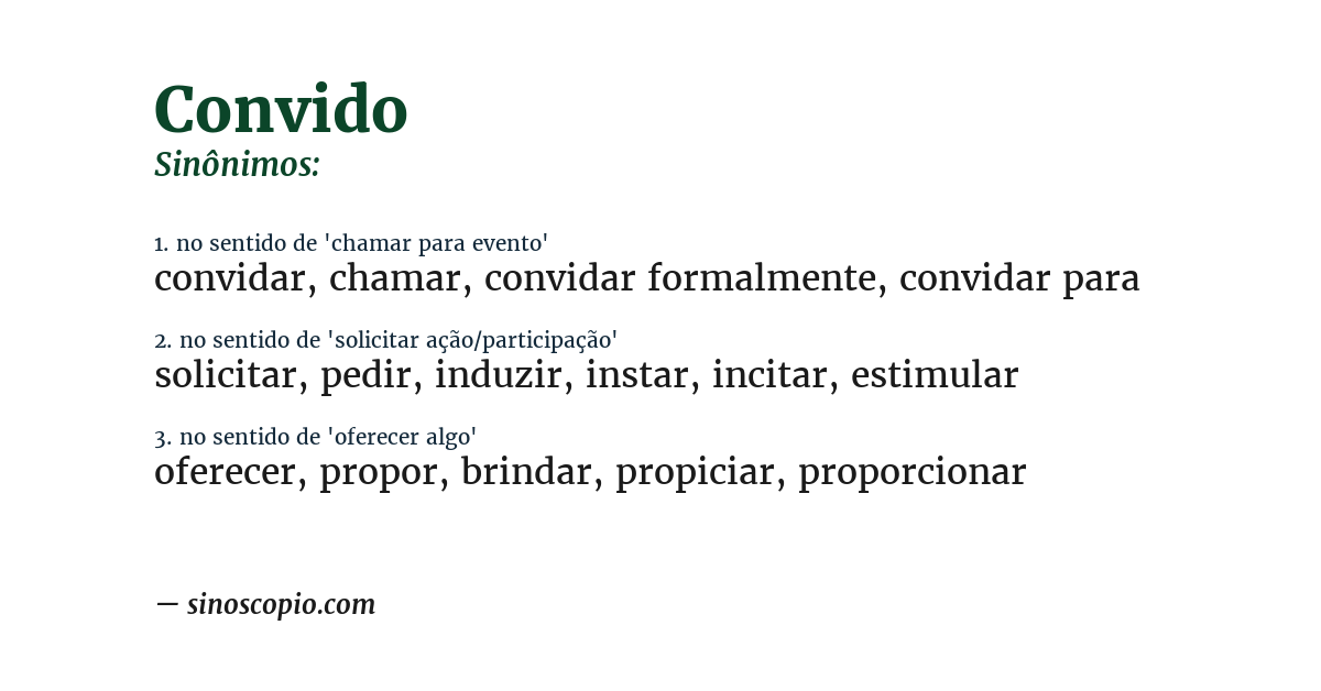 Sinônimo de convido
