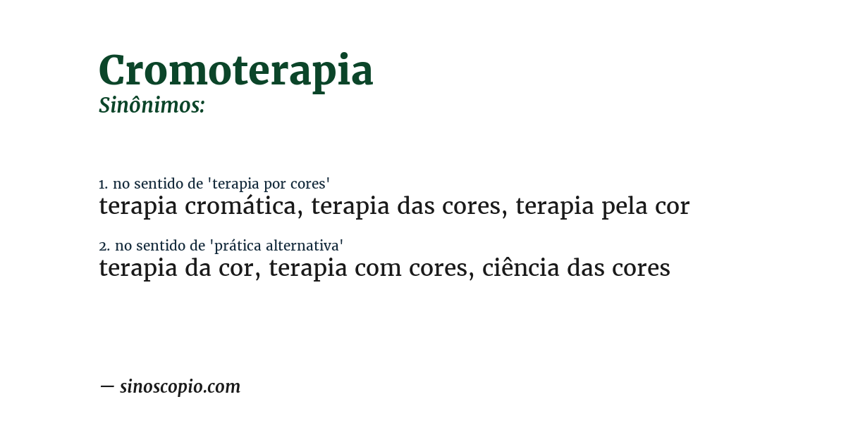 Sinônimo de cromoterapia