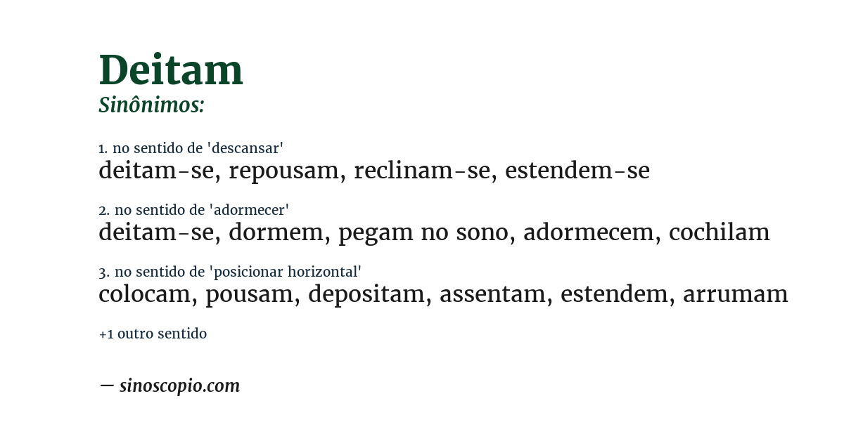 Sinônimo de deitam