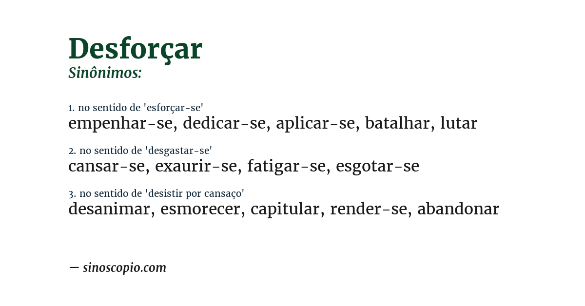 Sinônimo de desforçar