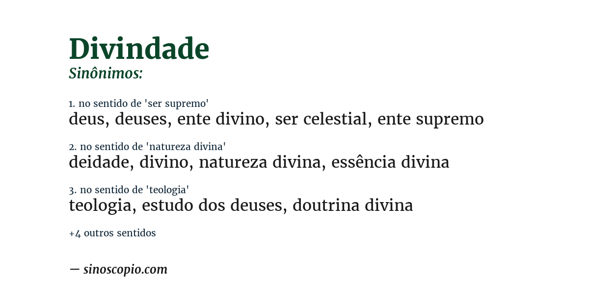 Sinônimo de divindade