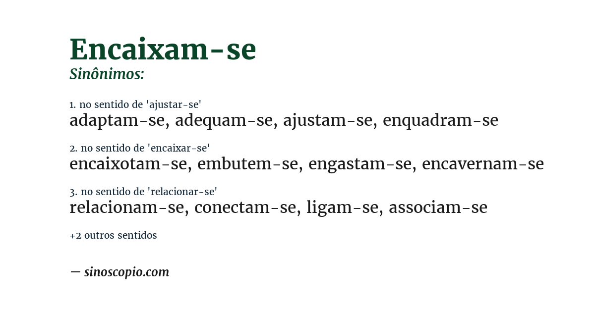Sinônimo de encaixam-se