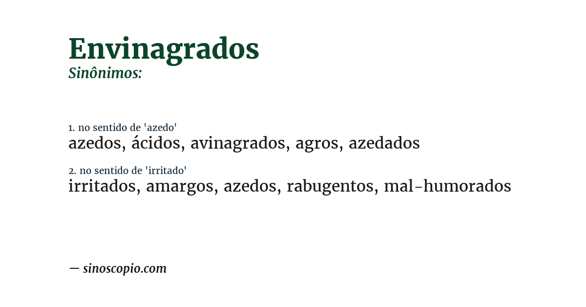 Sinônimo de envinagrados