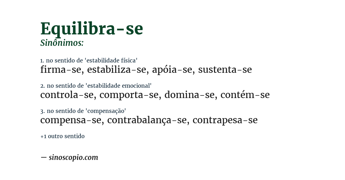Sinônimo de equilibra-se
