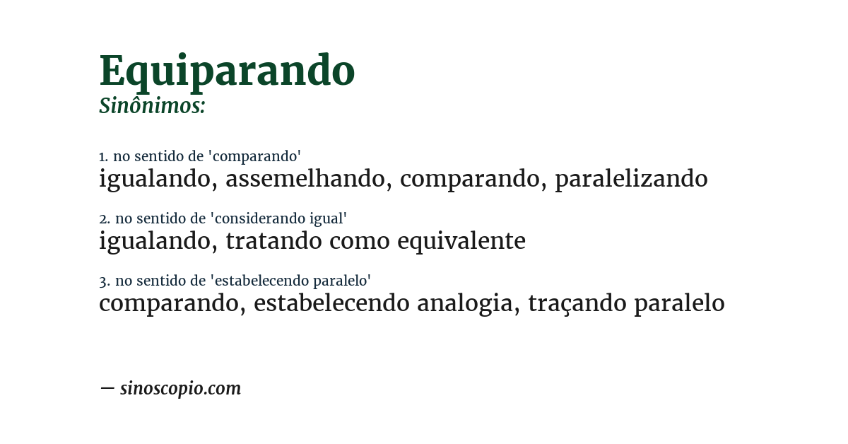 Sinônimo de equiparando